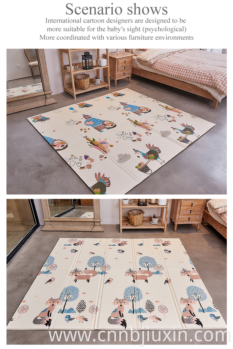 NINGBO Factory Price Animal XPE Foldable Nontoxic Organic Baby Play Mat Carpet Alphabet Animal Kids Mat Ages Including Babies